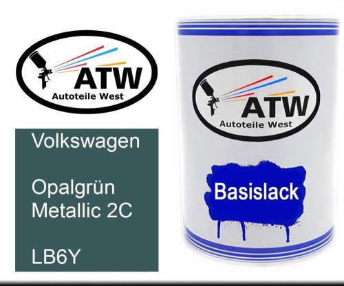 Volkswagen, Opalgrün Metallic 2C, LB6Y: 500ml Lackdose, von ATW Autoteile West.